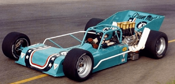 Side view of the first ever "rear-engined" super-modified.