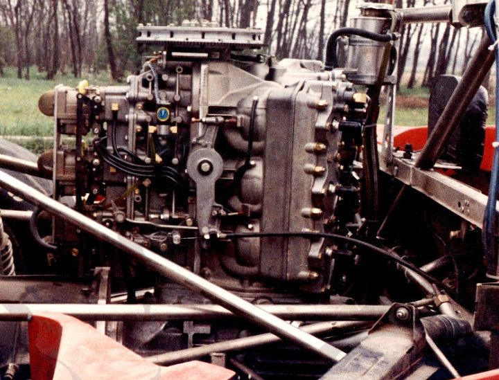 The engine in situ.
