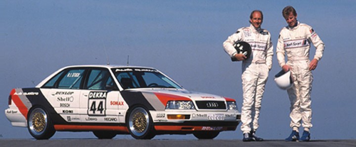 The 1990 DTM Audi V8 Quattro with H-J Stuck and W. Röhrl.